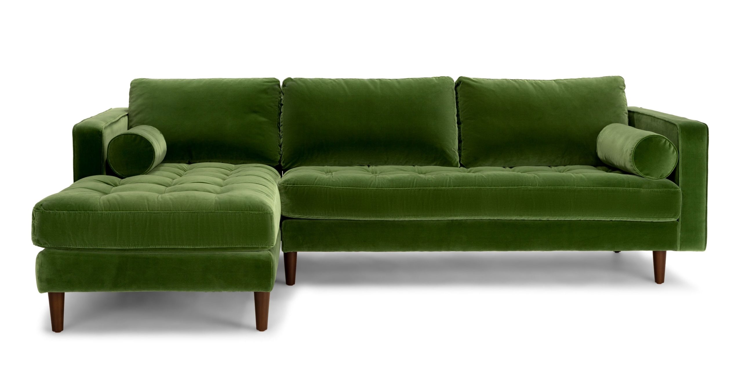 10 Collection Of Green Sectional Sofas in Avondale Chenille Sofa, Dark Olive Green