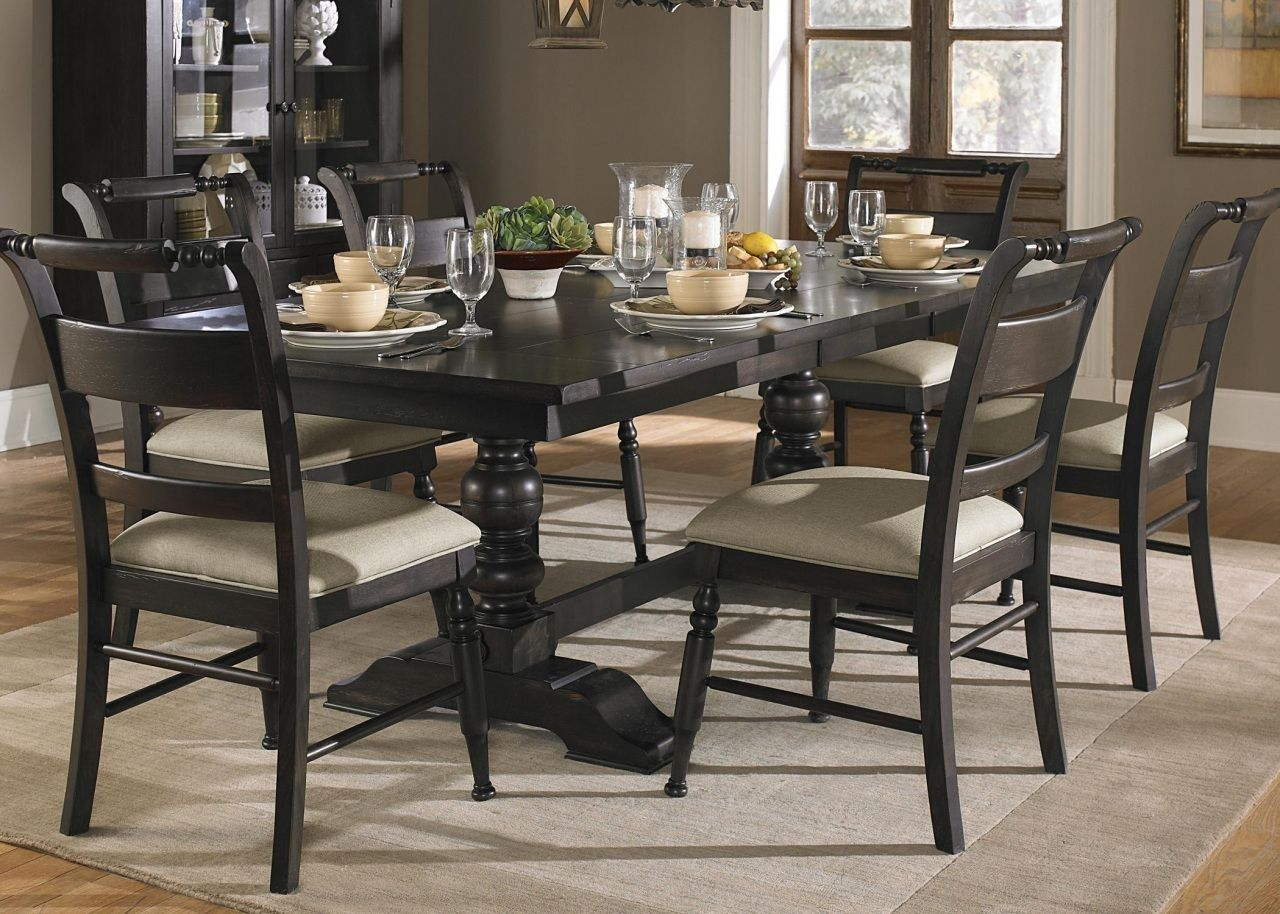 2025 Popular Caira Black 7 Piece Dining Sets With Arm Chairs & Diamond ... intended for Caring for Your Black Dining Set Tips for Longevity and Elegance
