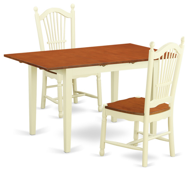 3 Pc Dinette Set -Dining Table And 2 Kitchen Dining Chairs, Buttermilk ... throughout Understanding the Charm of a 3-Piece Set in Your Home
