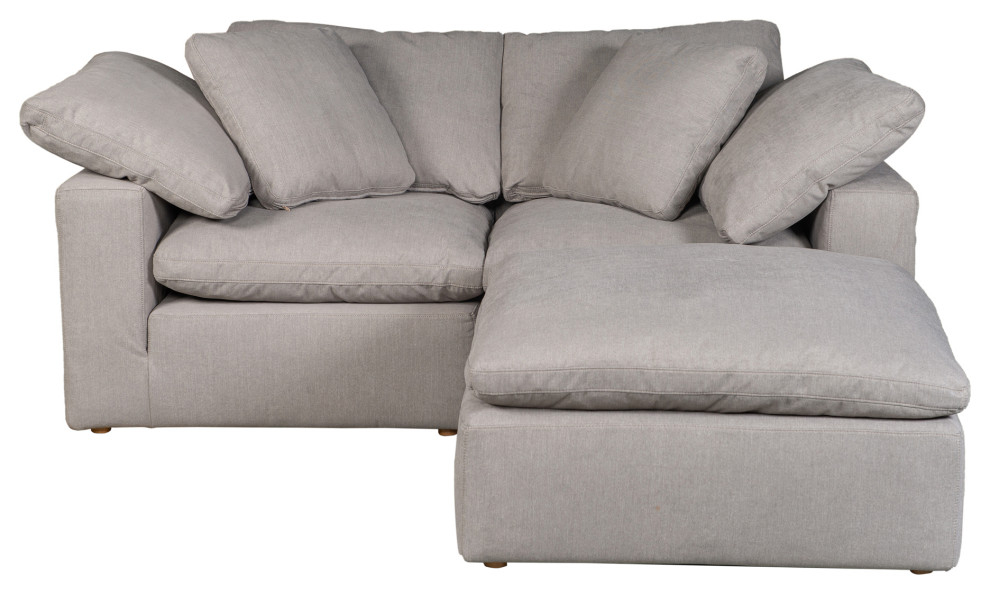 3 Pc Stain Resistant Livesmart Performance Fabric Grey Nook Modular ... within Box Cushion Slip-Covered Sofa, Stain Resistant Performance Fabric, Gray