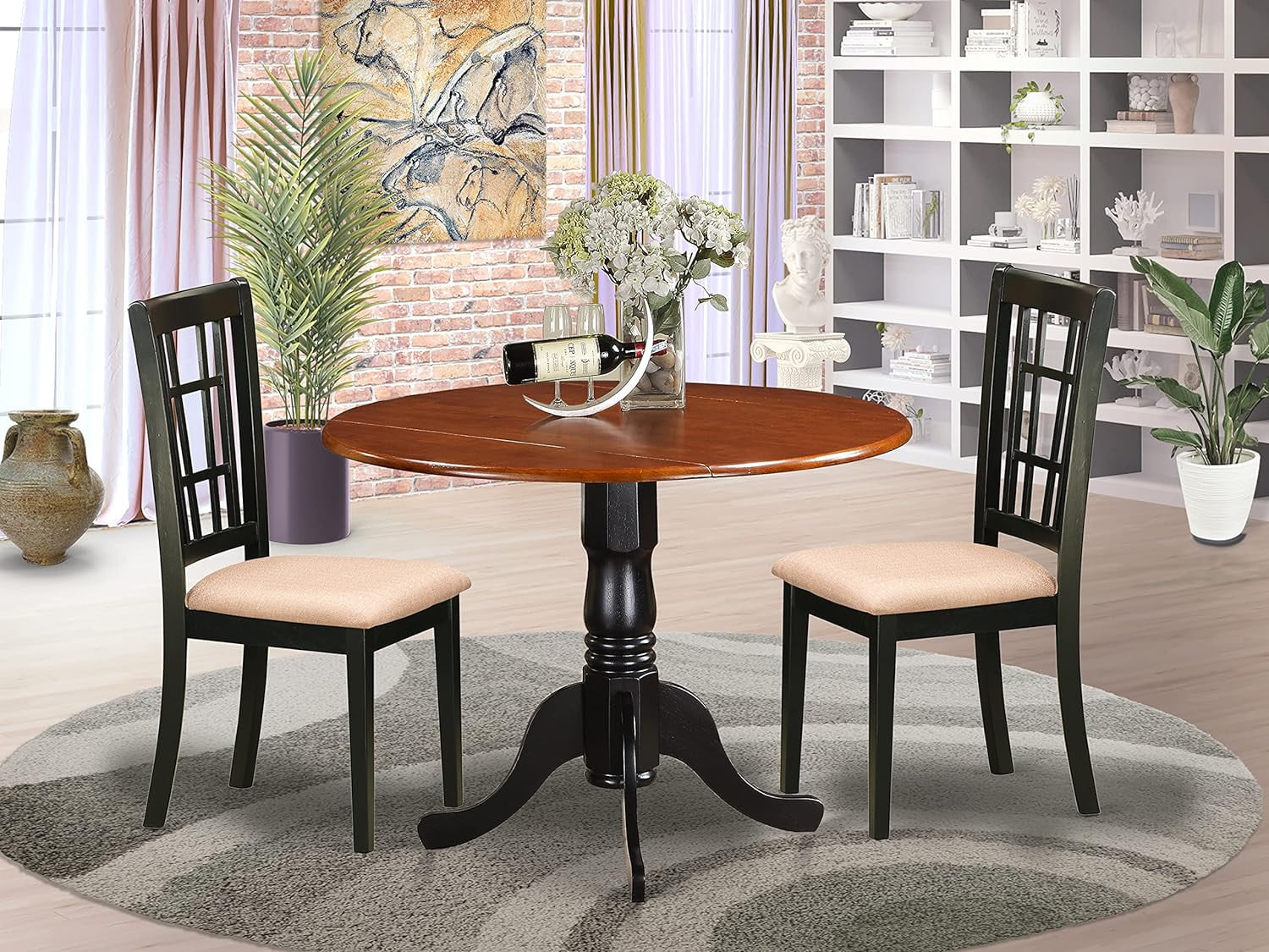 3 Piece Kitchen Set For Small Spaces Contains A Round Table With ... intended for Maintaining and Caring for Your 3-Piece Kitchen Set Ensuring Longevity