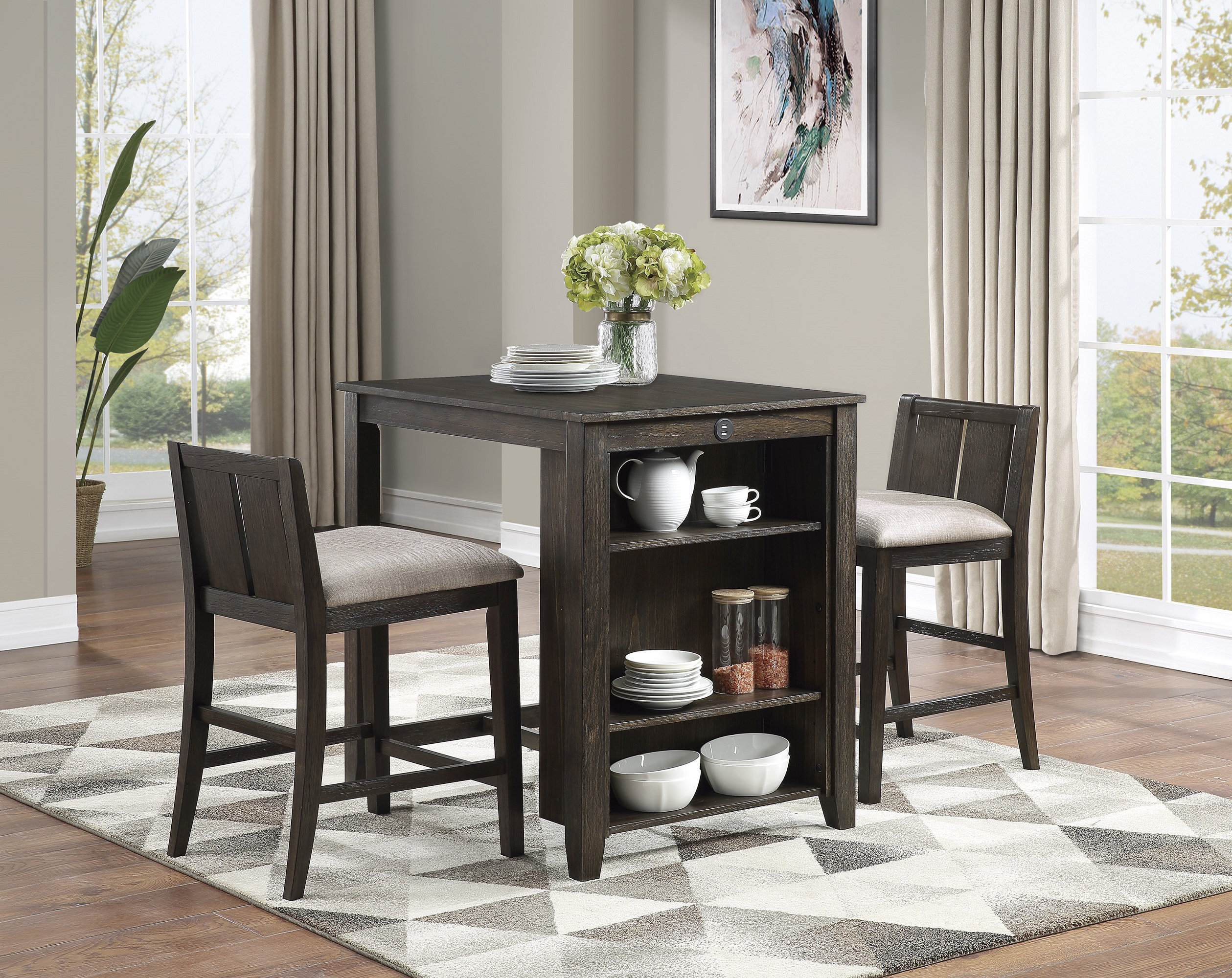 3 Piece Kitchen Table And Chairs - Things In The Kitchen pertaining to 3-Piece Counter Height Table, Pub Table And 2 Dinette Chairs.