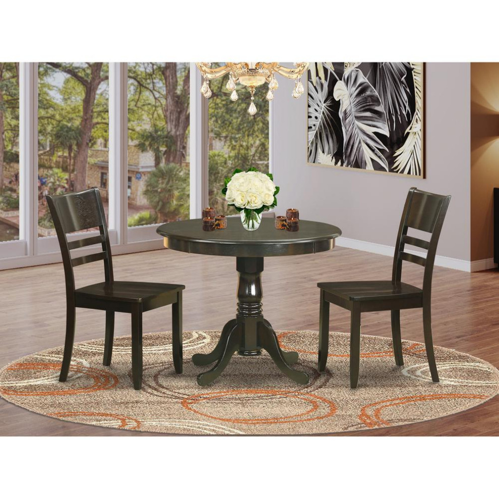 3-Piece Kitchen Table Set, Dining Nook Plus 2 Dining Chairs ... regarding 3-Piecekitchen Table Set With A Dining Table And 2 Chairs, Mahogany