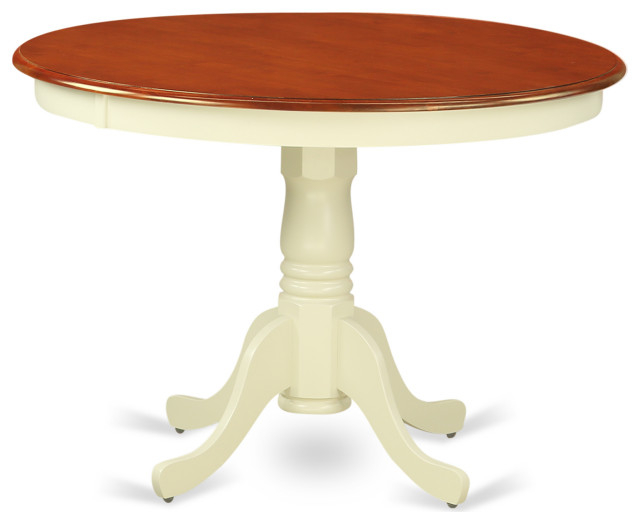 3-Piece Set, Round Small Table, 2 Wood Dinette Chairs, Buttermilk ... pertaining to 3-Piece Set, A Round Small Table, 2 Leather Kitchen Chairs, Buttermilk/Cherry