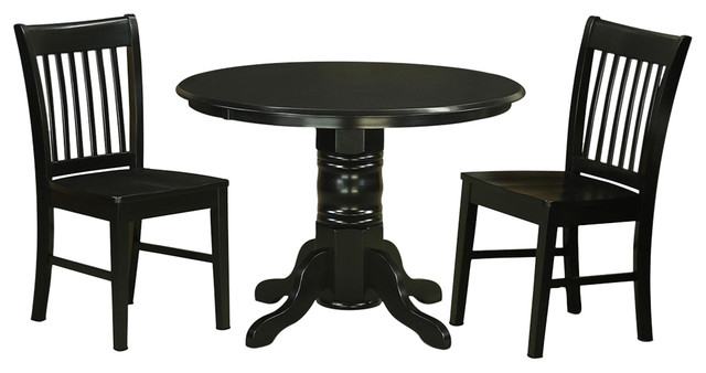 3-Piece Table Set, Table And 2 Dining Chairs - Traditional - Dining ... inside 3-Piece Table Set Table And 2 Wood Seat Dining Chairs, Oak Finish