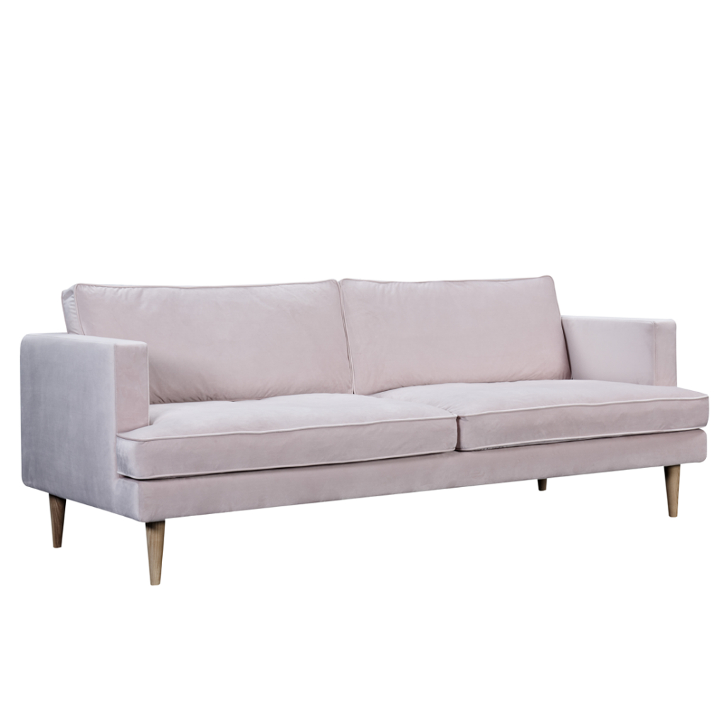 3 Seats Sofa In Velvet Amanda in Amanda Sofa, Dark Grey