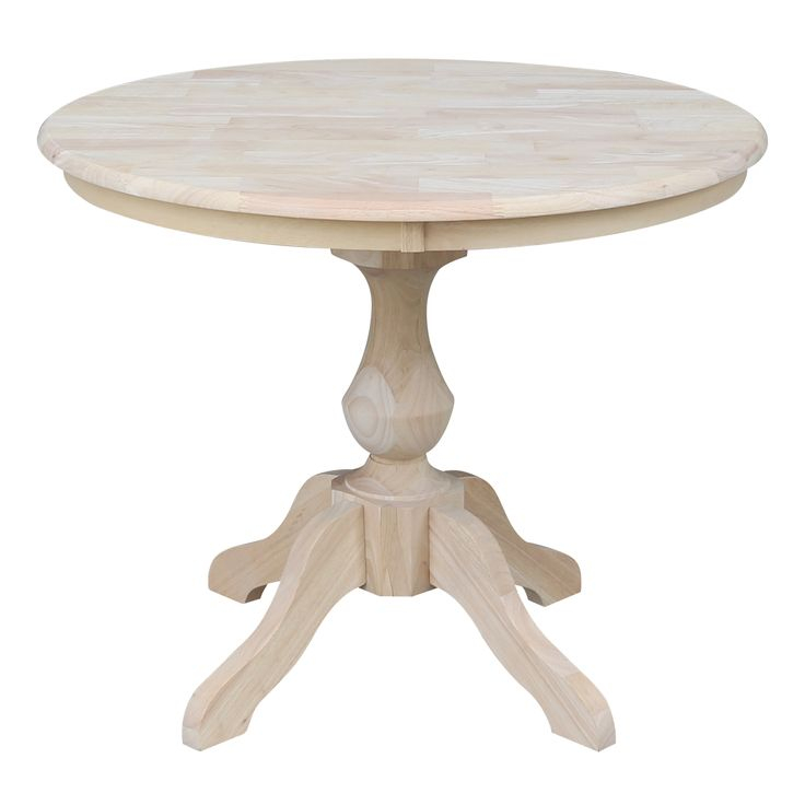 36" Round Top Pedestal Dining Table - Unfinished - Walmart.com | Round ... pertaining to Creating a Cozy Dining Space with a 42" Round Table and Two Chairs