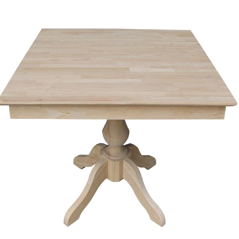 36" X 36" Natural Solid Wood Square Top Pedestal Table - 29.9" Height ... in The Versatility of Unfinished Wood Tables Exploring Customization Options