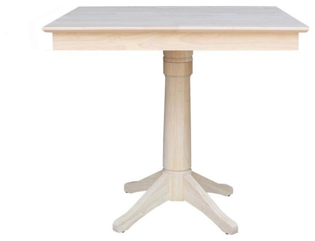 36" X 36" Unfinished Solid Wood Square Top Pedestal Table With 4 Stools ... with regard to 36" X 36" Unfinished Solid Wood Square Top Pedestal Table With 4 Chairs
