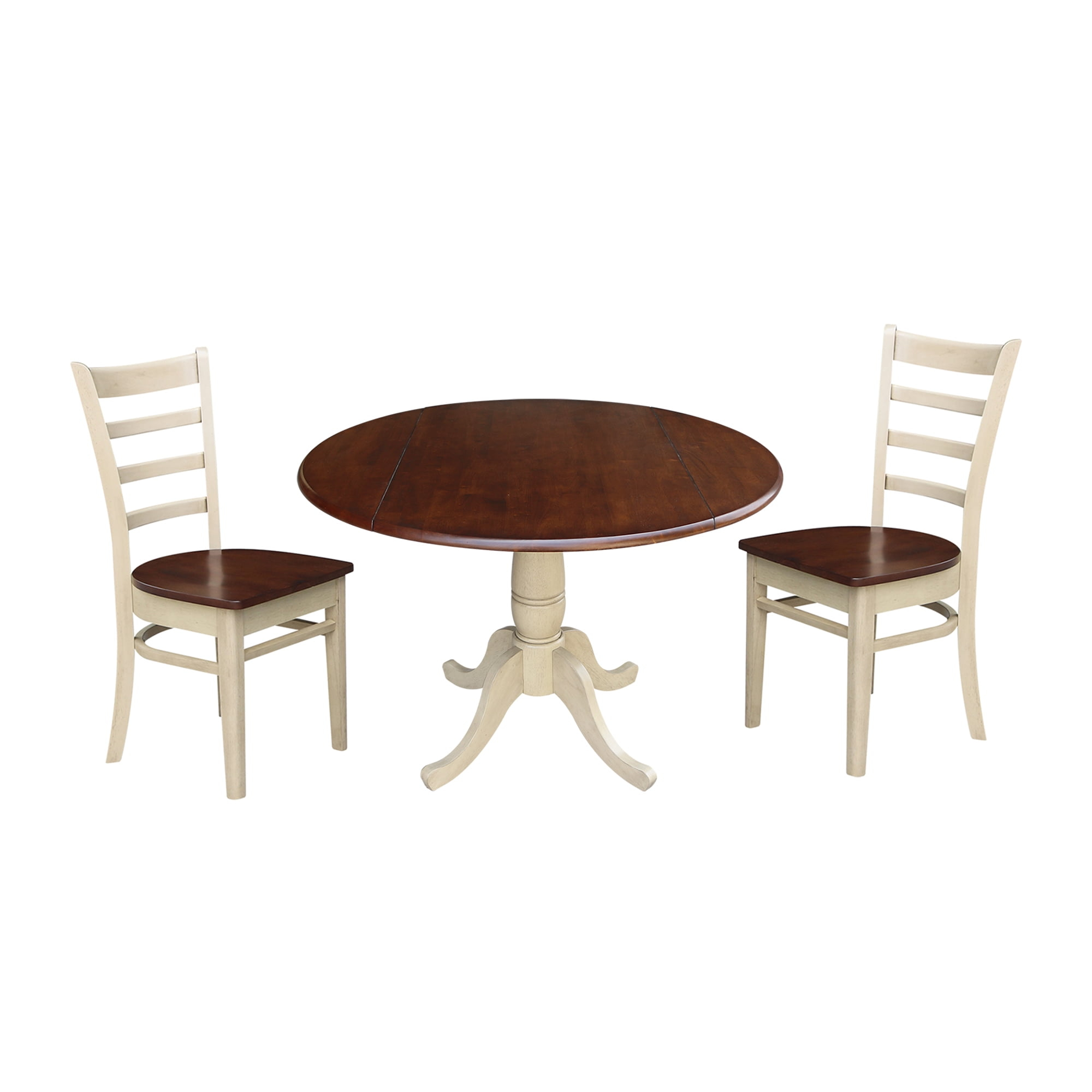 42" Round Top Pedestal Dining Table With Two Chairs - Almond/Espresso ... regarding Creating a Cozy Dining Space with a 42" Round Table and Two Chairs