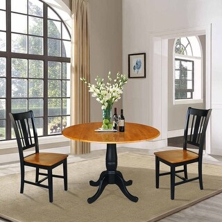 42" Round Top Pedestal Table With 2 Chairs, Black/Cherry - Bed Bath ... in Creating a Cozy Dining Space with a 42" Round Table and Two Chairs