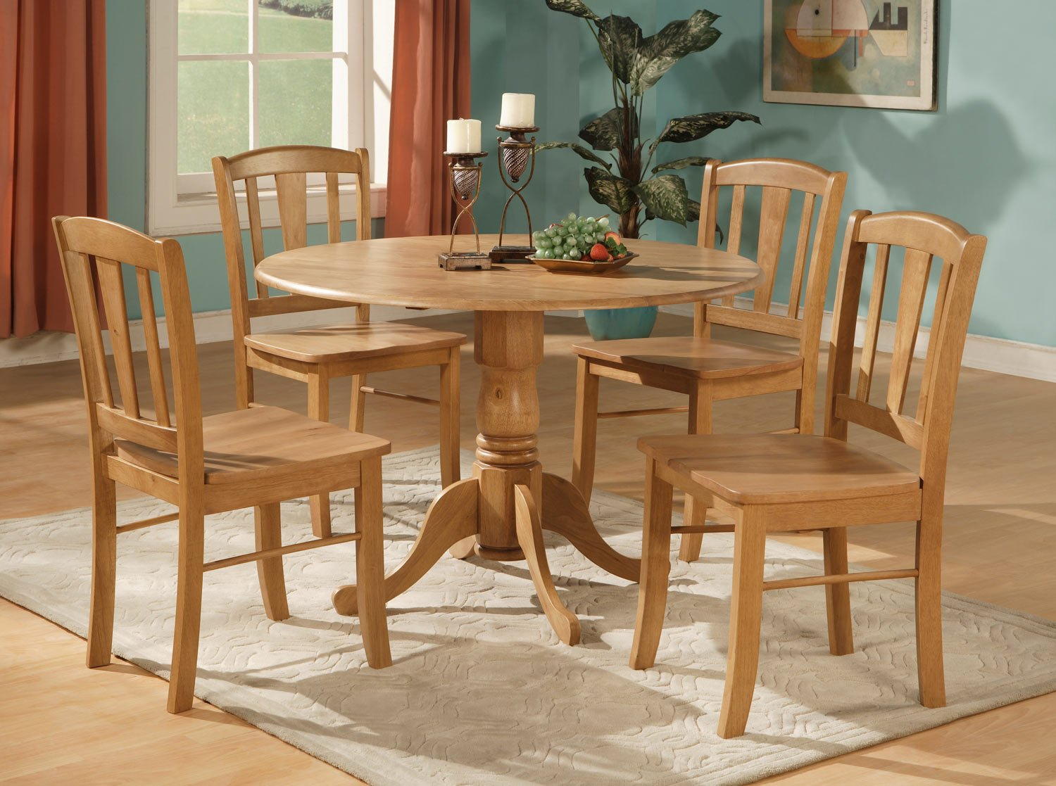 5-Piece Dublin Dinette Kitchen 42" Diameter Round Table & 4 Chairs In ... regarding Beyond the Basics Exploring Materials and Styles in 6-Piece Dining Room Sets