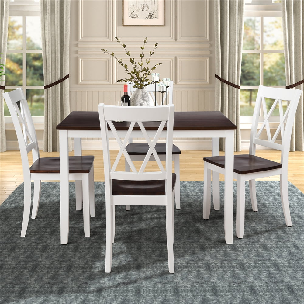 5 Piece Kitchen Table Set, Modern Dining Table Sets With Dining Chairs ... with Dining Set 5 Pcs- 4 Chairs, Table, Mahogany Hardwood Chair Seat