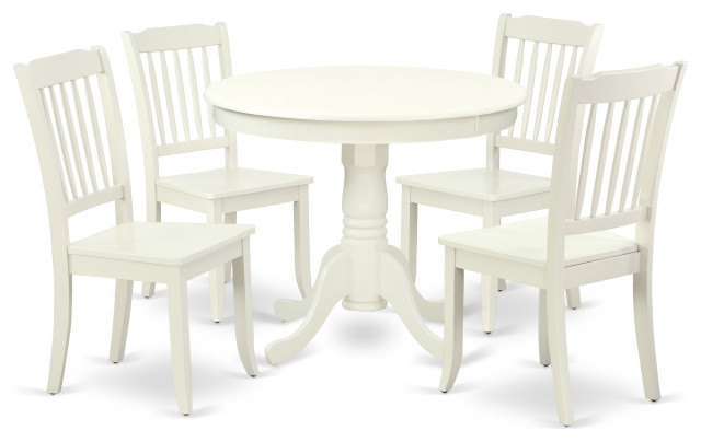 5-Piece Round 36" Table And 4 Vertical Slatted Chairs - Dining Sets ... throughout 5-Piece Round 36" Table And 4 Vertical Slatted Chairs