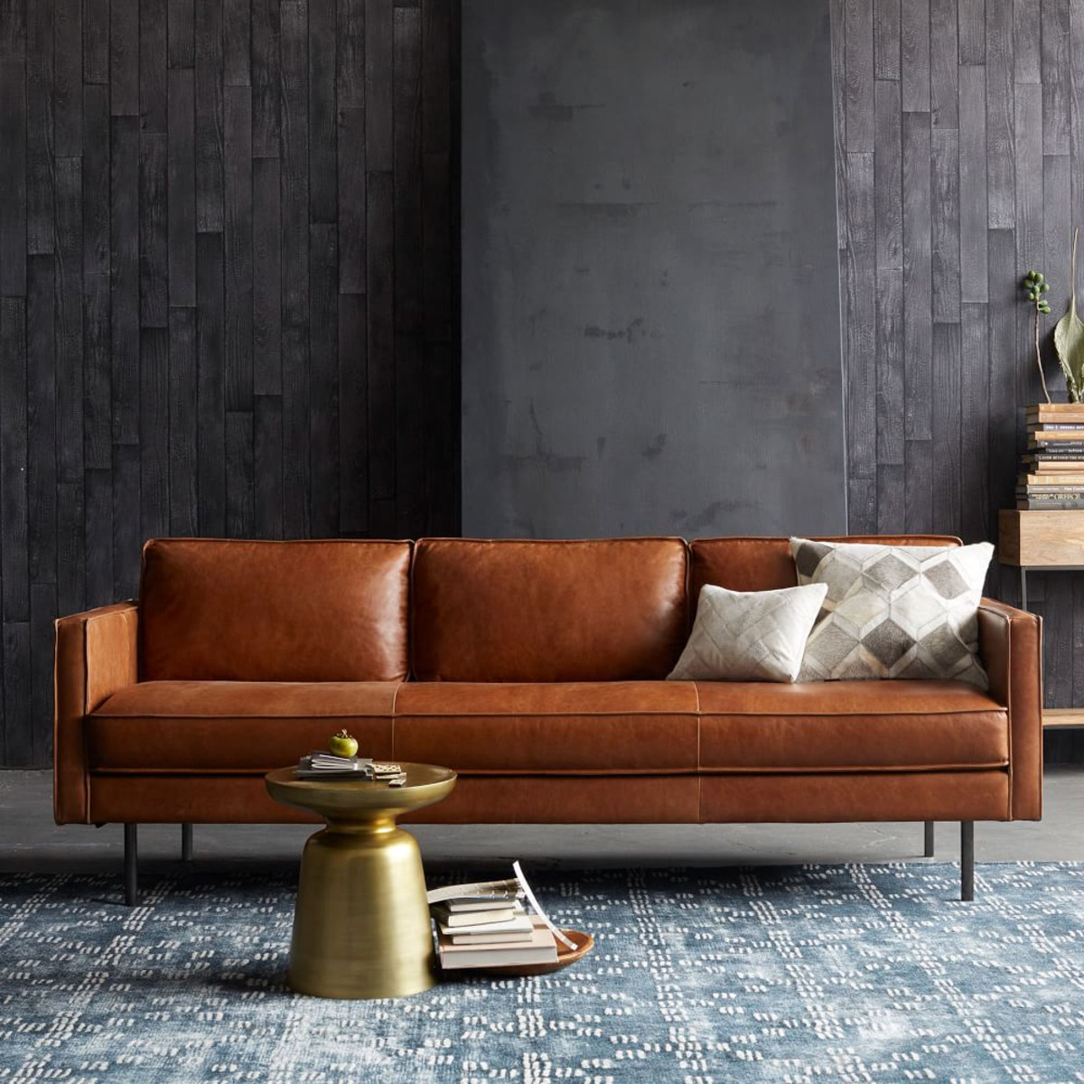 6 Of The Best...tan Leather Sofas On The High Street | Design Seeker within Ferris Mid-Century Pillow Back Leather Sofa Set In Tan