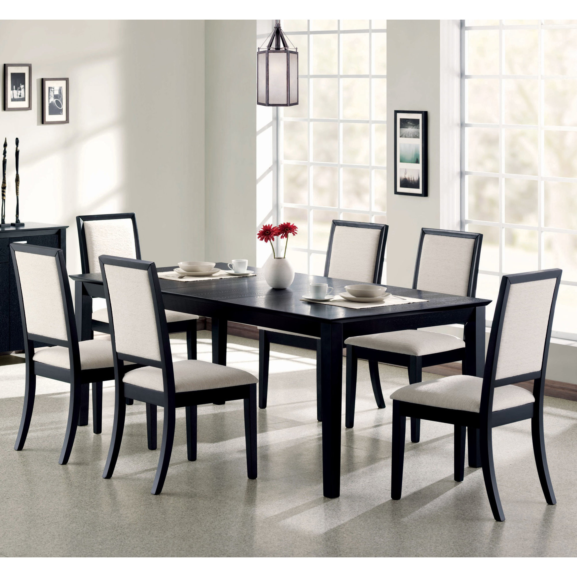 7 Piece Dining Set & Reviews | Allmodern inside Caring for Your Black Dining Set Tips for Longevity and Elegance