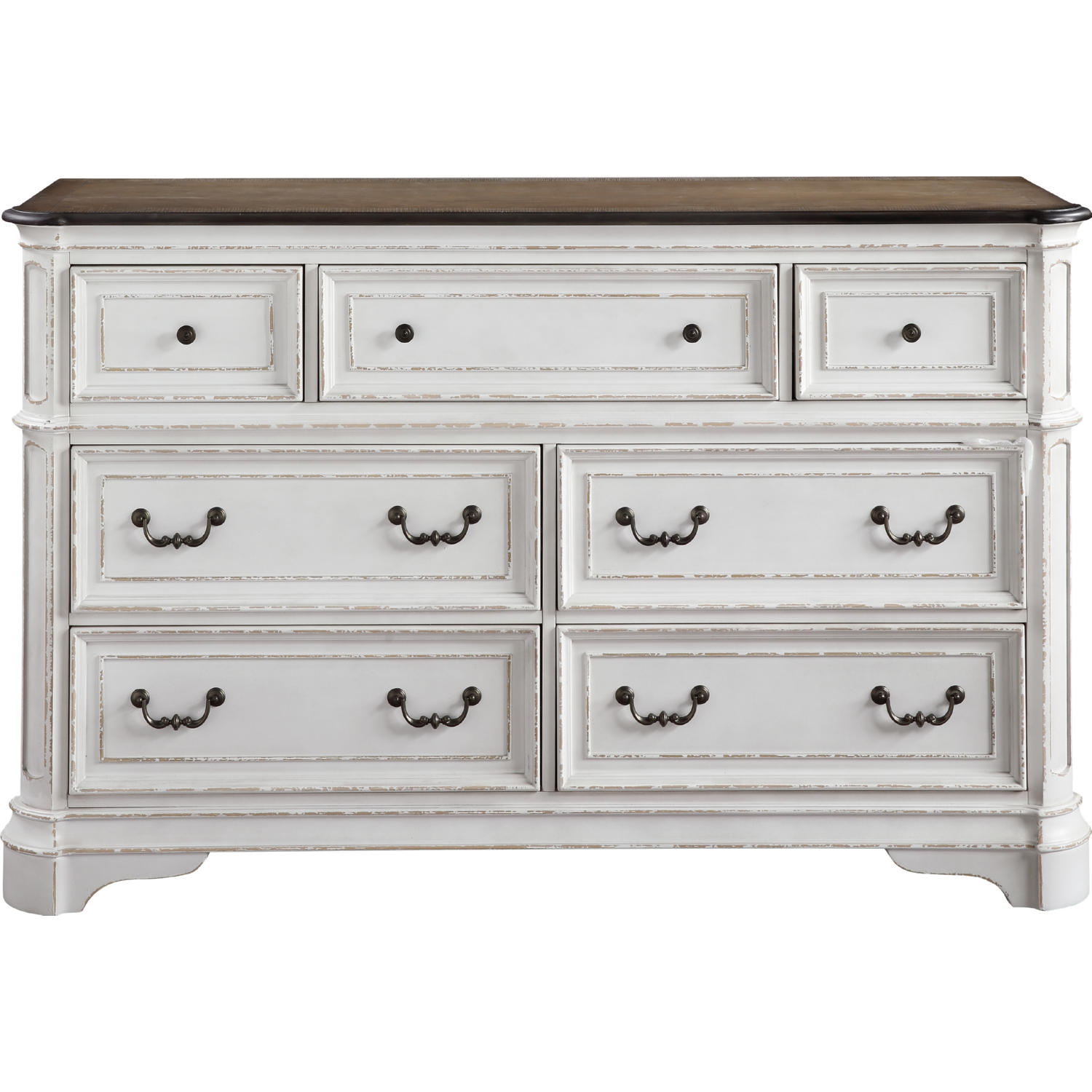 Acme 28725 Florian Dresser In Antique White & Oak Finish regarding Choosing the Right White Finish for Your ACME Flora Dresser
