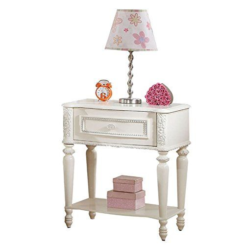 Acme Dorothy 1 Drawer Wooden Nightstand With Bottom Shelf In Ivory ... in Acme Dorothy Dresser