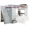 Acme Freya Solid Wood Storage Loft Bed With Bookshelf Ladder In White ... for Unpacking the Design of ACME Freya Solid Wood Loft Beds