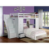Acme Freya Solid Wood Storage Loft Bed With Bookshelf Ladder In White ... with Acme Freya Solid Wood Storage Loft Bed With Bookshelf Ladder In White