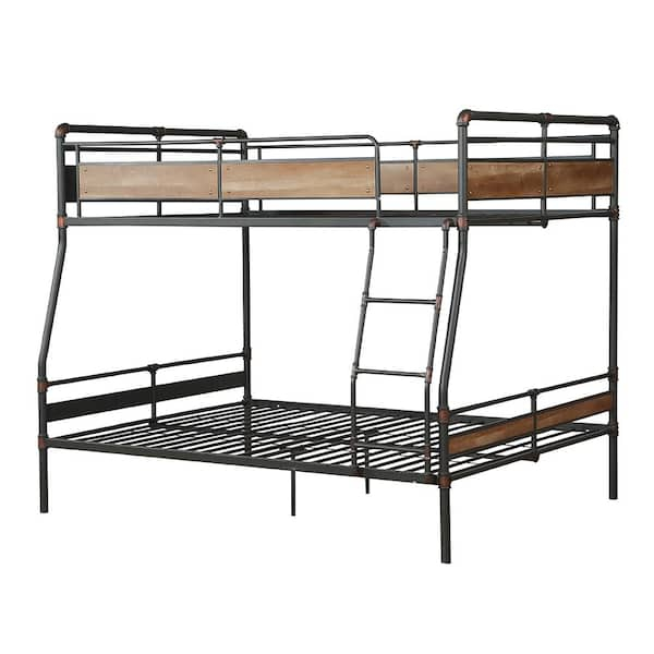 Acme Furniture Brantley Ii Sandy Black And Dark Bronze Hand Brushed ... pertaining to Brantley Metal Bunk Bed, Sandy Black And Silver, Full Bed Over Queen Bed