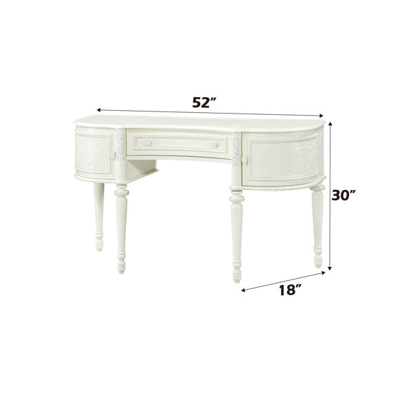 Acme Furniture Dorothy Transitional 52"L Half Moon Vanity Desk With ... with regard to Choosing the Right ACME Dorothy Dresser for Your Home Considerations