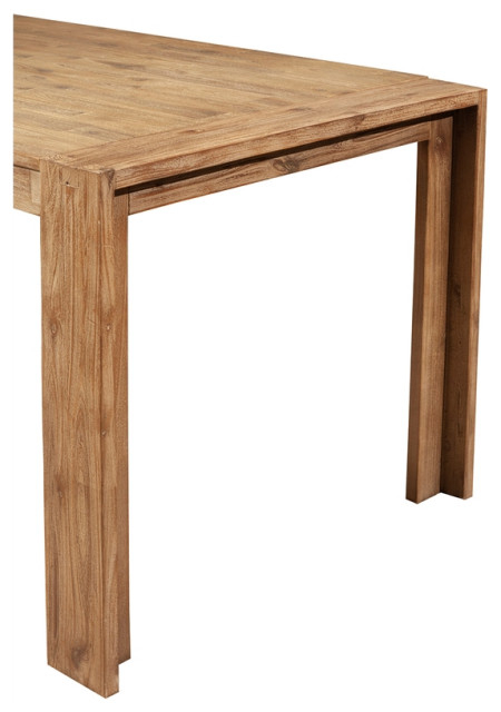 Alpine Furniture Seashore Fixed Wood Top Dining Table In Antique ... inside Creating a Coastal Vibe with Your Antique Natural Dining Table