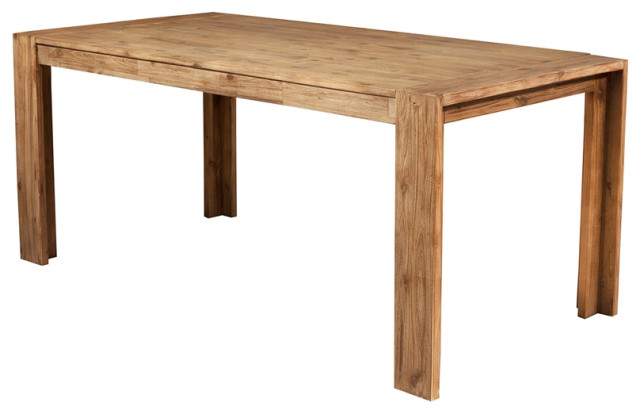 Alpine Furniture Seashore Fixed Wood Top Dining Table In Antique ... within Creating a Coastal Vibe with Your Antique Natural Dining Table