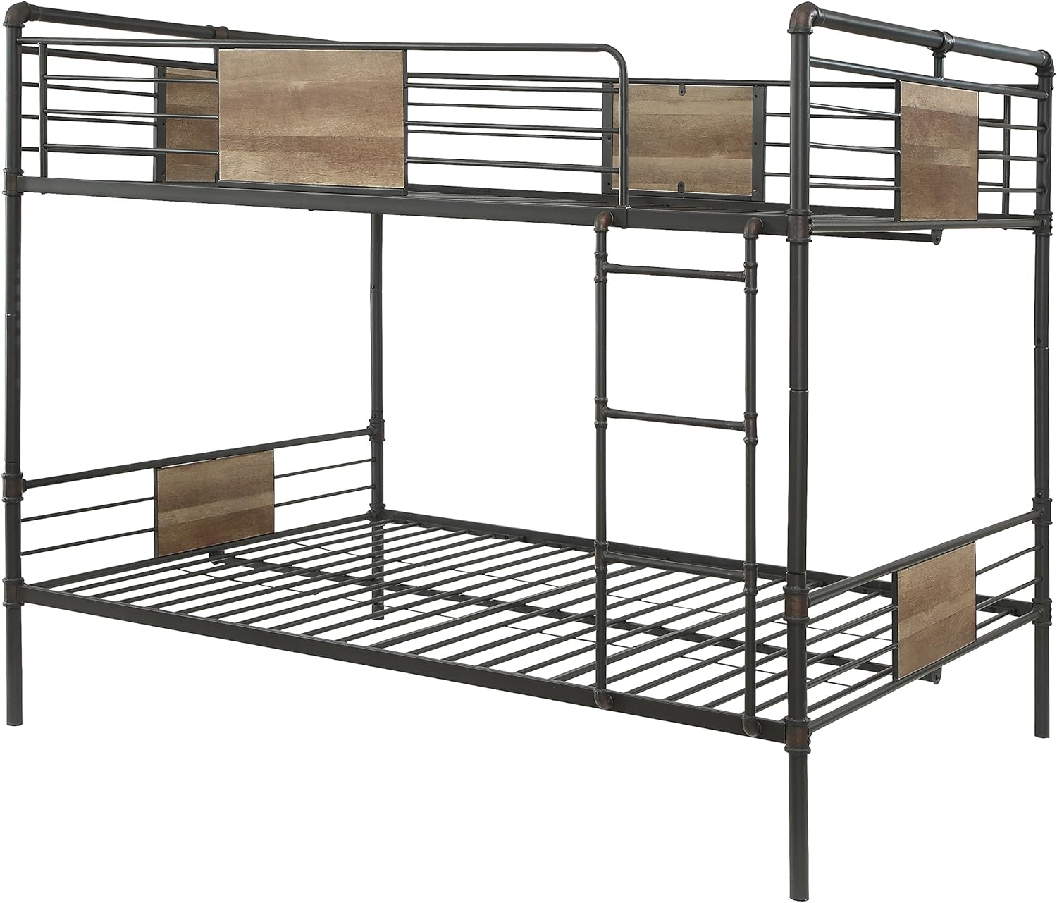 Amazon.com: Acme Brantley Queen Over Queen Metal Bunk Bed In Sandy ... within Brantley Metal Bunk Bed, Sandy Black And Silver, Full Bed Over Queen Bed