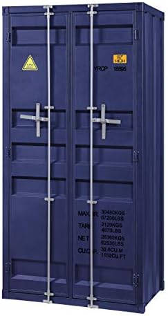 Amazon.com: Acme Cargo Wardrobe Armoire With 1 Door In Gunmetal : Home ... intended for The Ultimate Guide to Organizing with an ACME Blue Wardrobe
