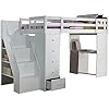 Amazon.com: Acme Freya Solid Wood Storage Loft Bed With Bookshelf ... for Unpacking the Design of ACME Freya Solid Wood Loft Beds