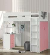 Amazon.com: Acme Freya Solid Wood Storage Loft Bed With Bookshelf ... in Acme Freya Solid Wood Storage Loft Bed With Bookshelf Ladder In White