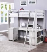 Amazon.com: Acme Freya Solid Wood Storage Loft Bed With Bookshelf ... with Unpacking the Design of ACME Freya Solid Wood Loft Beds