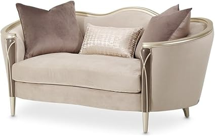 Amazon.com: Michael Amini Villa Cherie Velvet Loveseat In Porcini ... with regard to Michael Amini Villa Cherie Velvet Sofa In Porcini/Hazelnut Brown