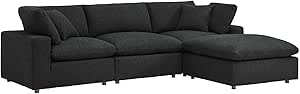 Amazon.com: Modway Commix Down-Filled Overstuffed Boucle Fabric 4-Piece ... inside Commix Down Filled Overstuffed Boucle Fabric 4-Piece Sectional Sofa, Ivory