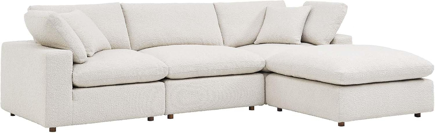 Amazon.com: Modway Commix Down-Filled Overstuffed Boucle Fabric 4-Piece ... intended for Living with Commix: Real-World Insights and Maintenance Tips