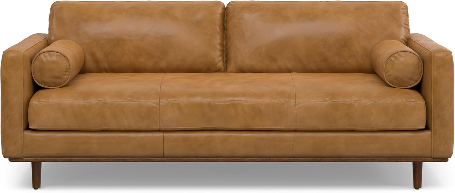 Amazon.com: Simplihome Morrison 89-Inch Wide Sofa In Sienna Top Grain ... with Unveiling the Craftsmanship Behind the Morrison 89-inch Leather Sofa