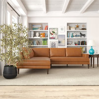 Aplee Modern Living Room Genuine Leather Corner Sectional Couch In ... intended for Maintaining the Elegance of Your Cognac Tan Leather Furniture