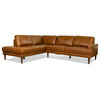Aplee Modern Living Room Genuine Leather Corner Sectional Couch In ... throughout Maintaining the Elegance of Your Cognac Tan Leather Furniture