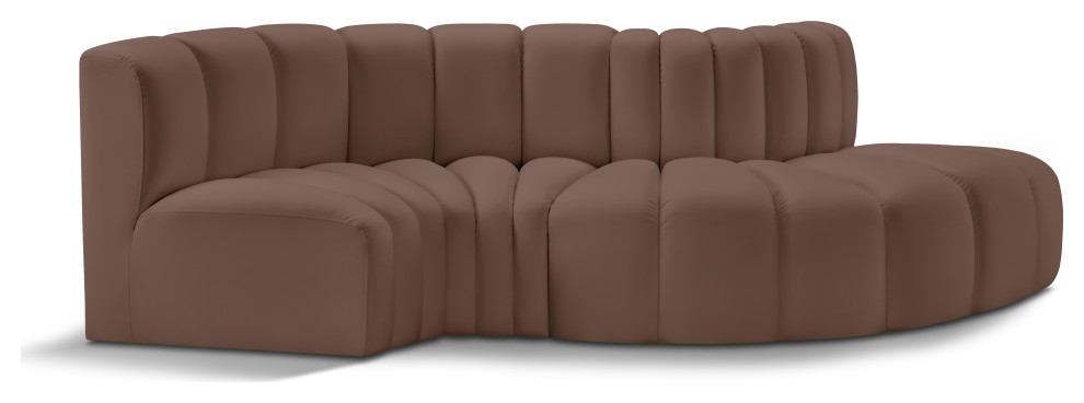 Arc Upholstered Inward Curved Modular Sectional, 4-Piece: 2 Curved ... intended for Transforming Your Living Space with the Arc Sectional Creating Functional and Beautiful Layouts
