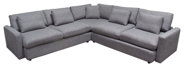Arcadia 2Pc Reversible Chaise Sectional In Grey Fabric By Diamond Sofa ... with regard to Creating the Perfect Living Space Understanding the Arcadia Sectional