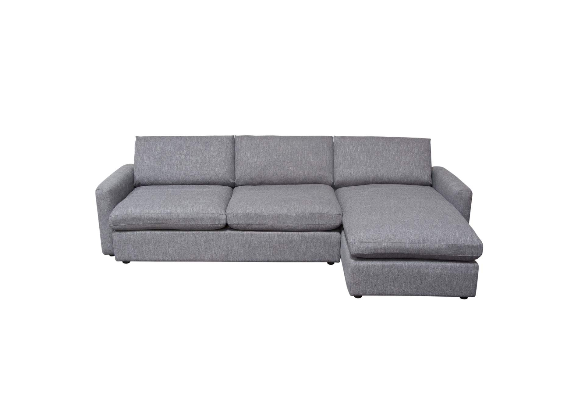 Arcadia 2Pc Reversible Chaise Sectional W/ Feather Down Seating In Grey ... for Arcadia 2Pc Reversible Chaise Sectional - Cream