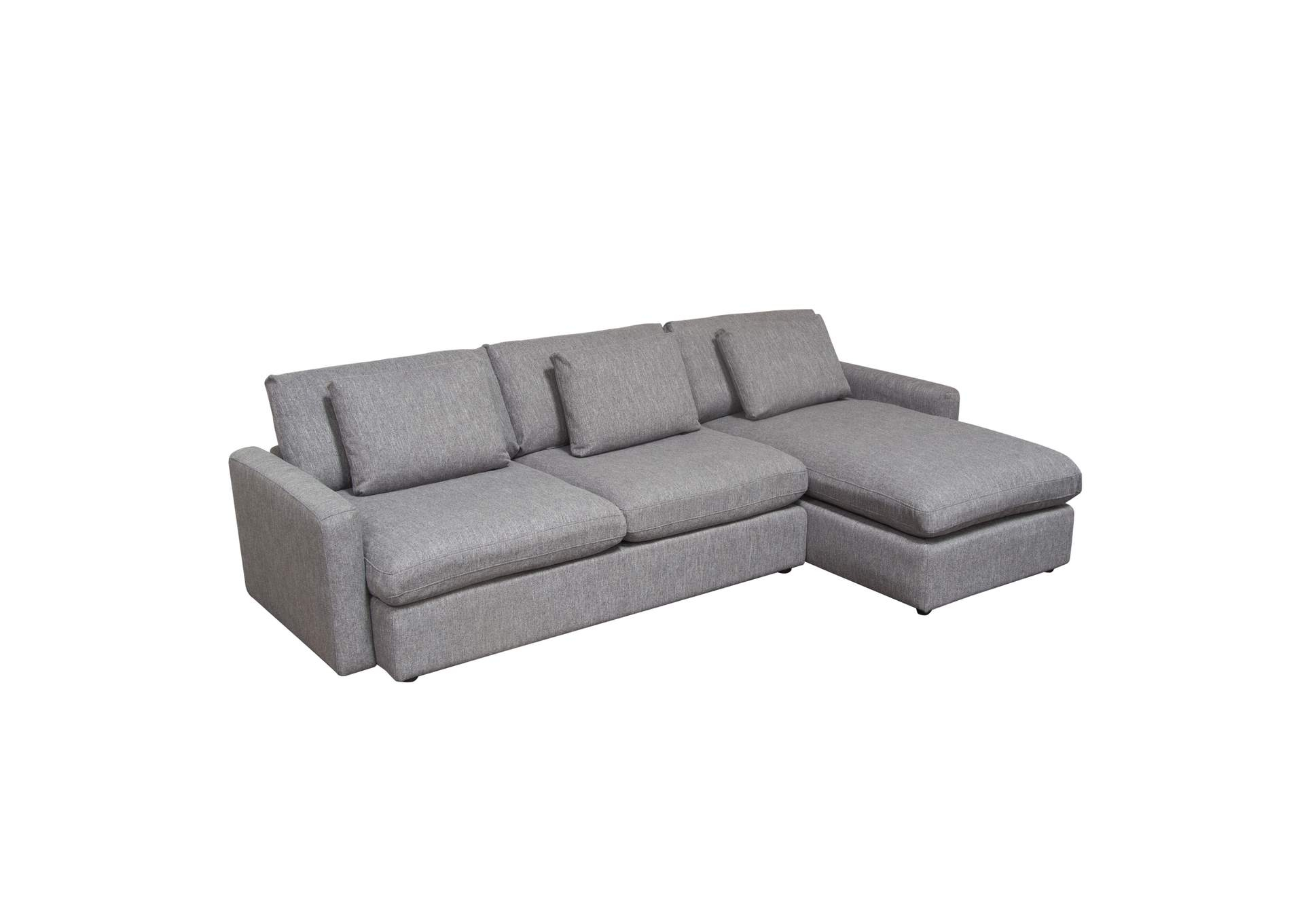 Arcadia 2Pc Reversible Chaise Sectional W/ Feather Down Seating In Grey ... with Arcadia 2Pc Reversible Chaise Sectional - Cream