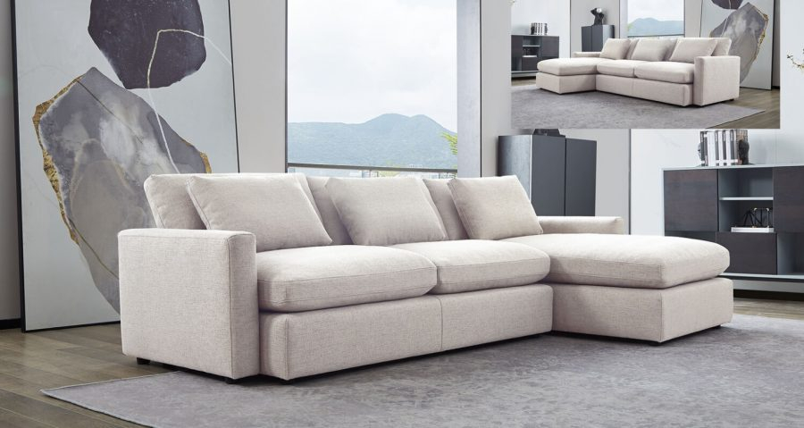 Arcadia Cream Fabric 2Pc Modular Sectional Collection - Las Vegas ... in Creating the Perfect Living Space Understanding the Arcadia Sectional