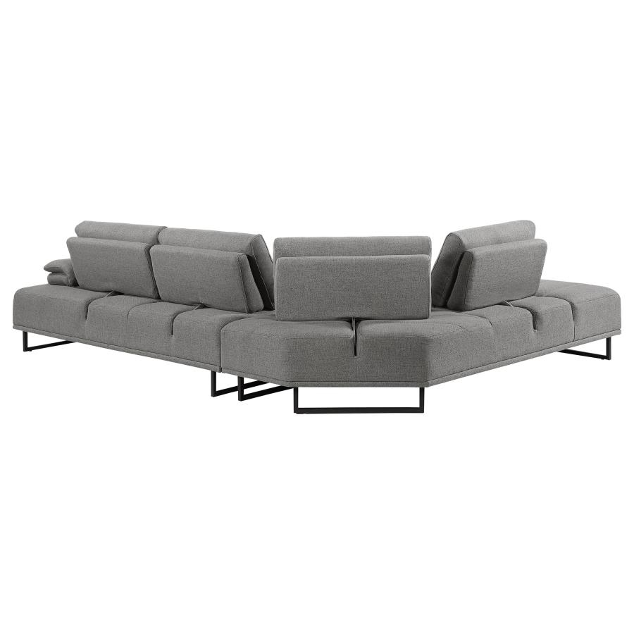 Arden 2-Piece Adjustable Back Sectional pertaining to Coaster Arden 2-Piece Fabric Sectional With Adjustable Back In Taupe