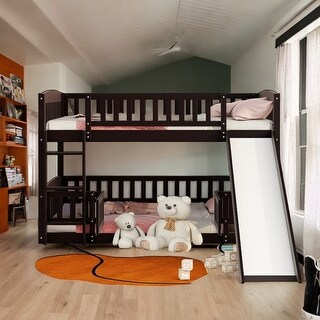 Artsy Twin Over Twin House Bunk Bed With Two Drawers And Slide, White ... throughout Building the Perfect Kids Room with a Gewnee Bunk Bed Slide and Fence Considerations