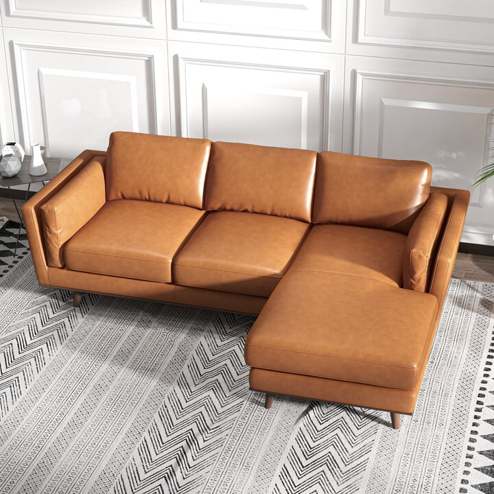 Ashcroft Florencia Modern Living Room Top Leather Corner Sectional ... inside Modern Living Redefining Comfort and Style