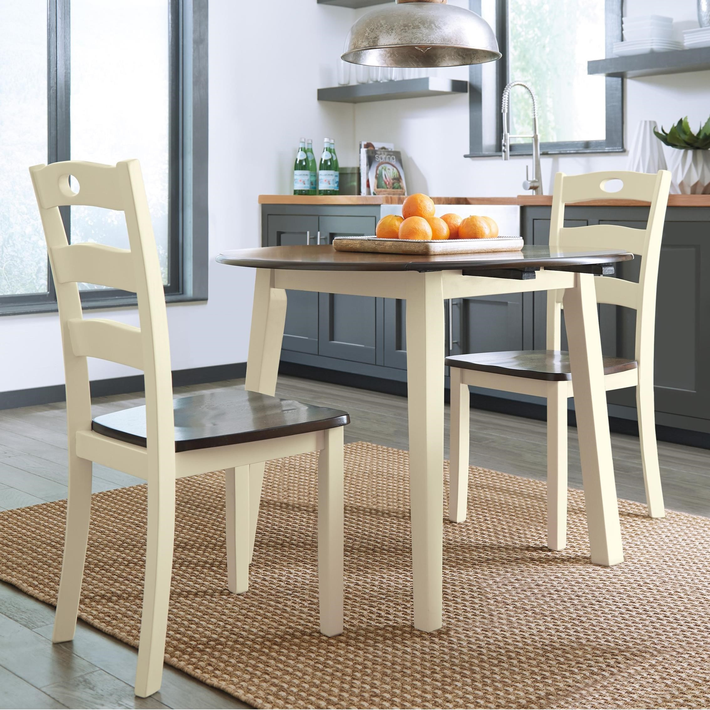 Ashley Signature Design Woodanville 3-Piece Round Drop Leaf Table Set ... throughout The Art of the Small Dining Space Maximizing Functionality with a Dinette Set