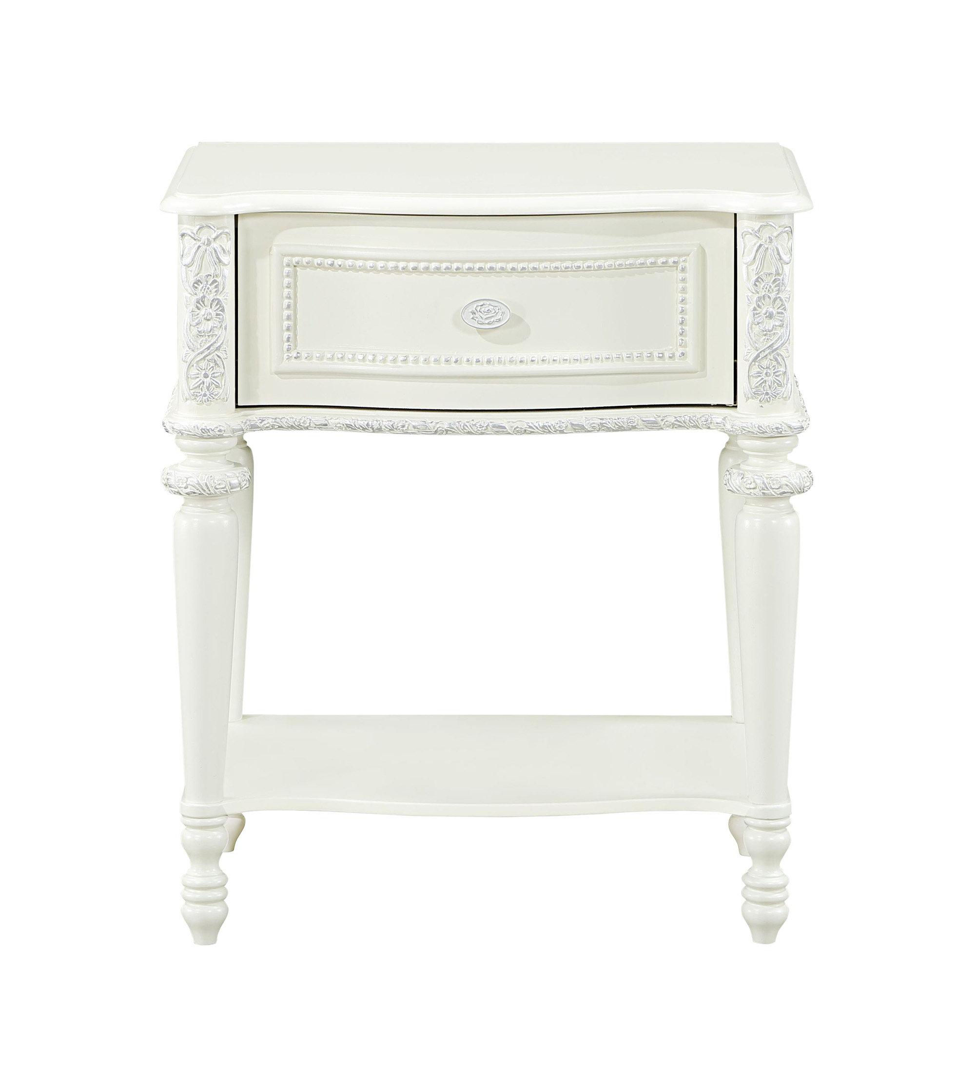 Astoria Grand Acme Dorothy Nightstand W/1 Drawer, Ivory Finish Bd02267 ... throughout Maximizing Space and Efficiency with Your ACME Dorothy Chest