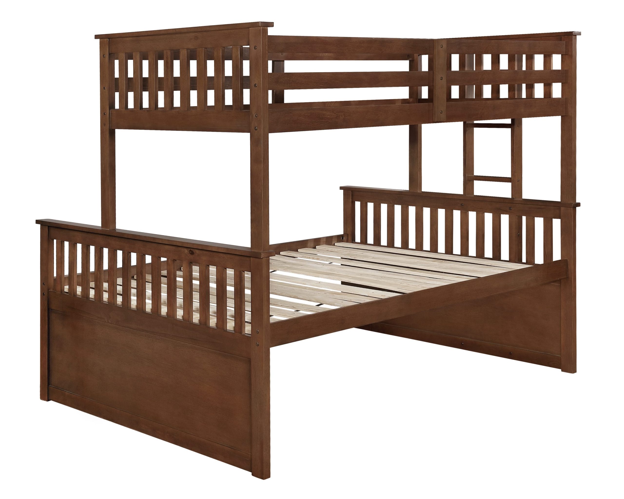 Atkin Weathered Walnut Twin Xl Over Queen Bunk Bed By Coaster intended for Gewnee Twin Xl Over Queen Bunk Bed With Ladder And Guardrails, Walnut